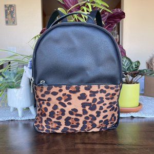 Faux Suede 🐆 Leopard/Black 🎒 Mini Backpack